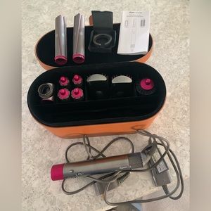 Dyson air wrap styler including two extra barrels for long hair